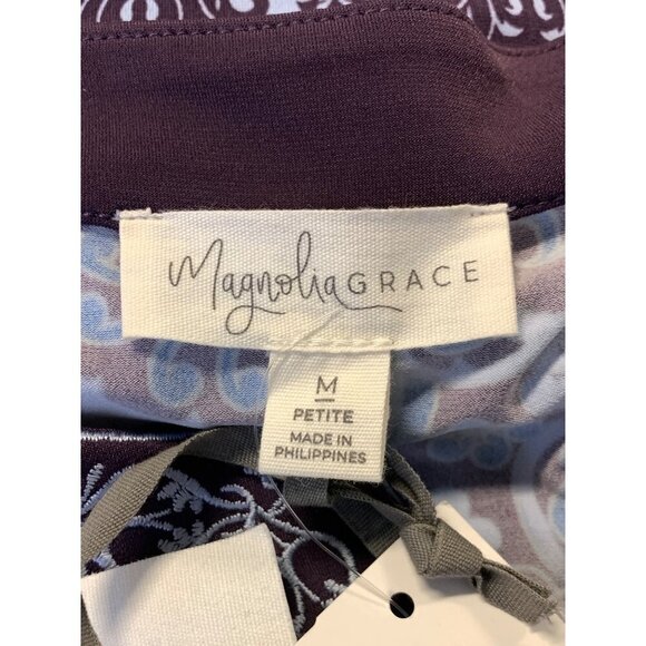 Magnolia Grace Women Sleeveless Dress Medium M Petite PM Blue V-Neck Stretch New - Picture 5 of 8